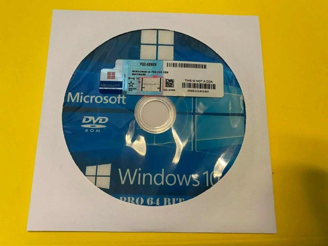 window 10 pro 64 bit (dvd-key)