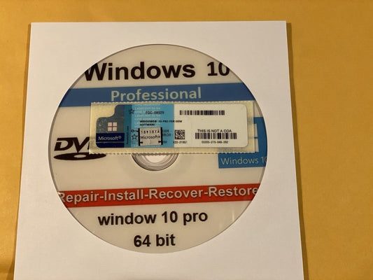 window 10 pro 64 bit (dvd-key)