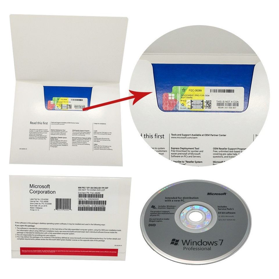 2pk...WINDOW 7 PRO 64 BIT DVD & PRODUCT KEY WITH WINDOWS DRIVERS CD