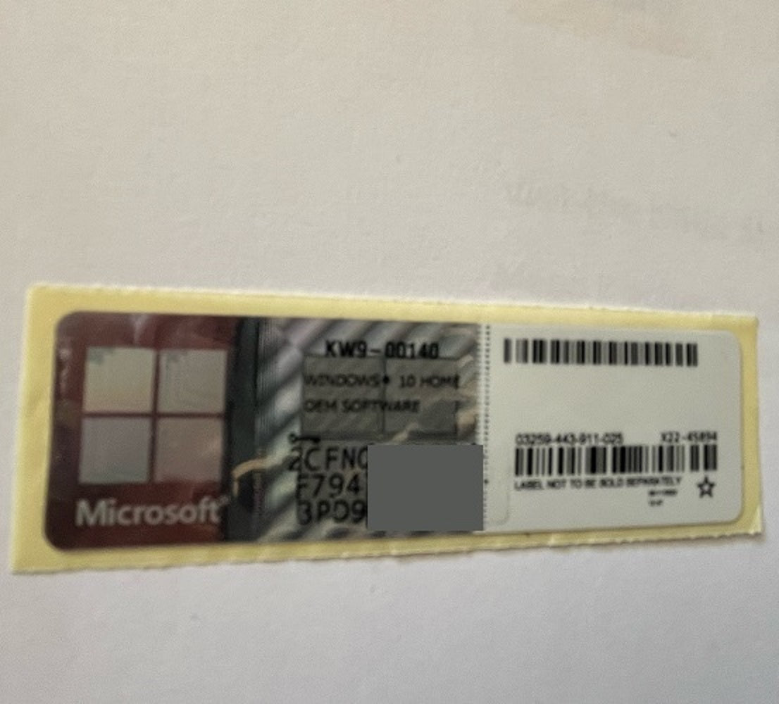 WINDOW 10 HOME 32/64 BIT KEY LABEL(1)..OEM KEY