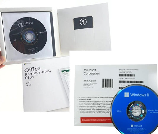 2pk..window 11 home 64 bit dvd &key.. microsoft office 2019 pro plus