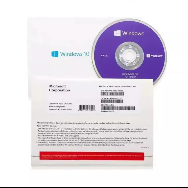 2pk..window 10 pro 64 bit dvd  & microsoft office 2019 pro plus