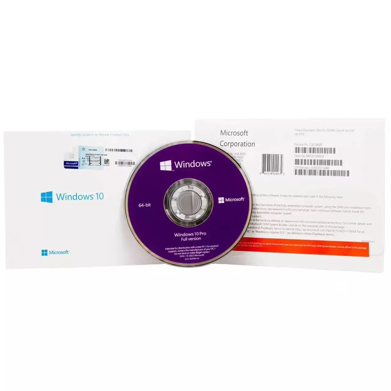 Microsoft window 10 pro 64 bit sealed package (dvd & key)